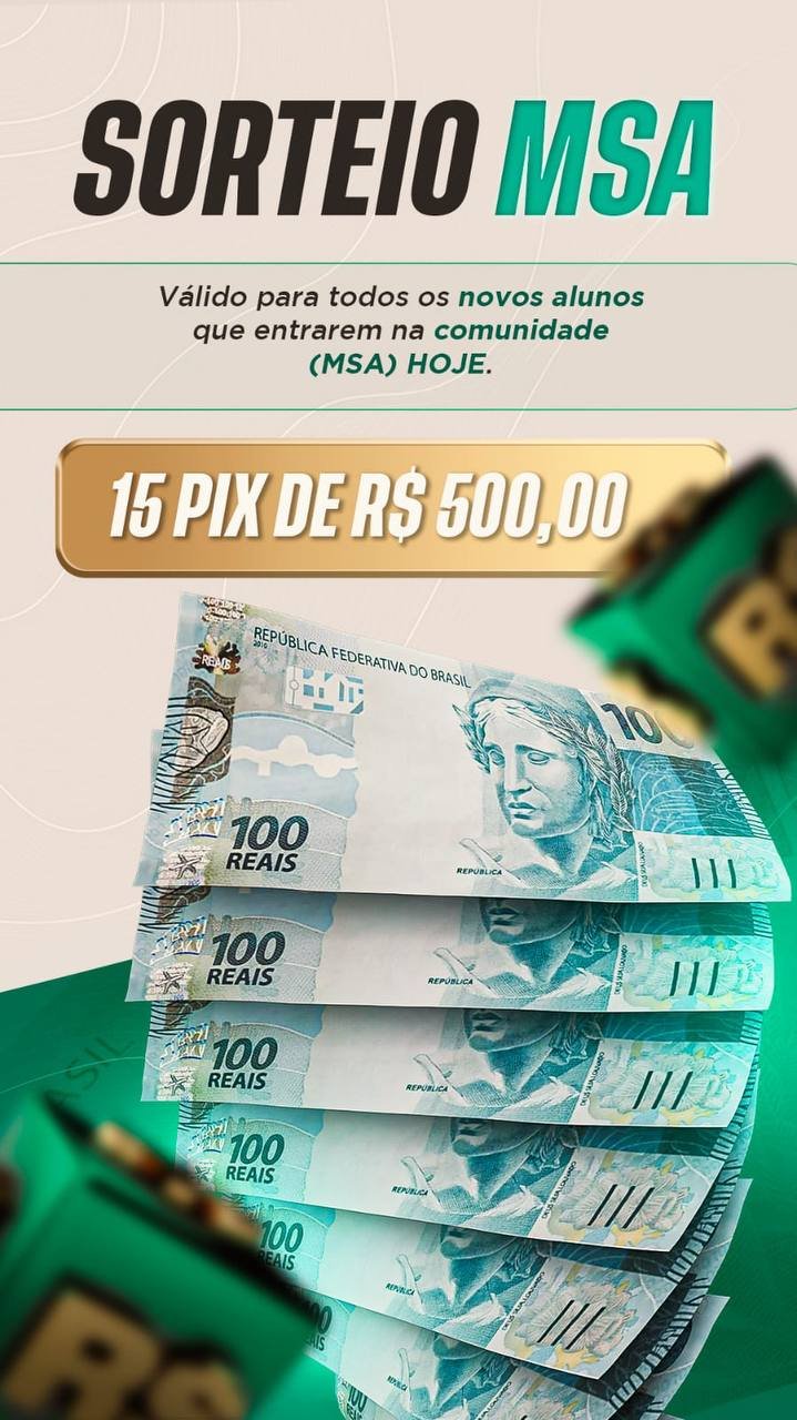 Sorteio Mentoria MSA 01/03/2026 á 10/03/2026